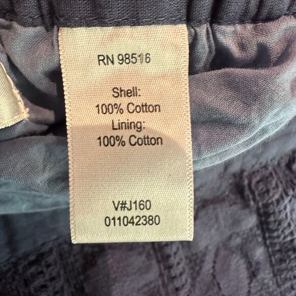 Boho Coldwater Creek Navy Lace A-Line Skirt Lined Size 4 Petite Knee Length - Picture 4 of 8